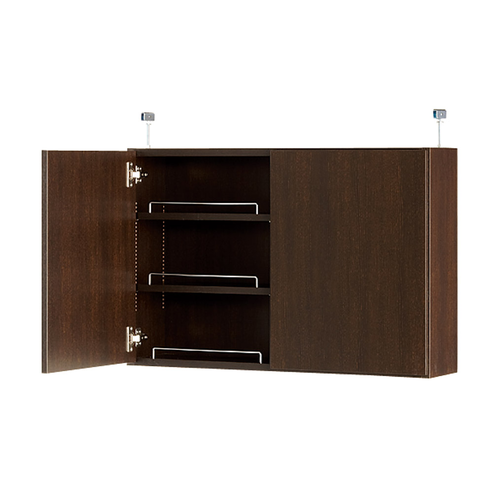 1cmピッチ薄型壁面書棚 奥行29.5cm 幅82cm 上置き高さ55cm 扉 本棚 ブックシェルフ 書棚 ラック シェルフ 627828