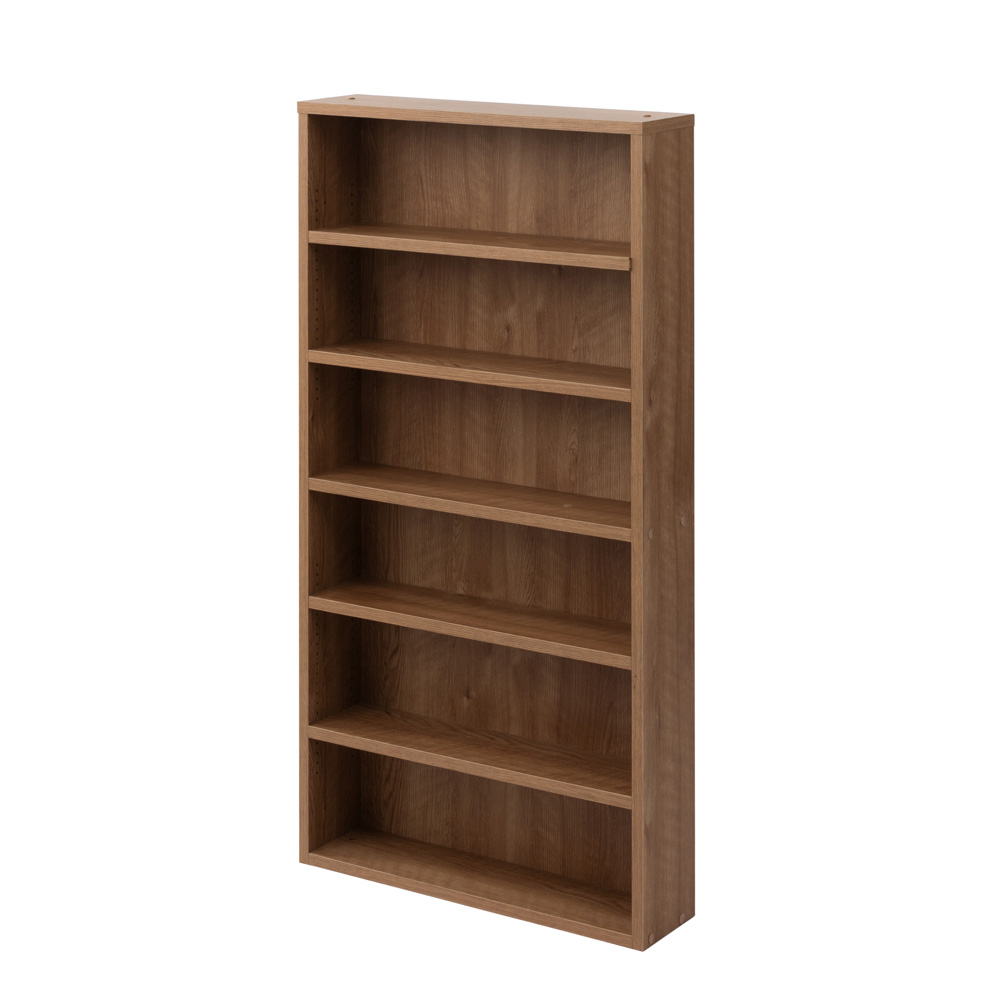 細かな棚調節で効率収納できる スマート薄型本棚 ロータイプ 高さ117cm幅60cm奥行15cm コミックラック 本棚 ラック シェルフ 627839