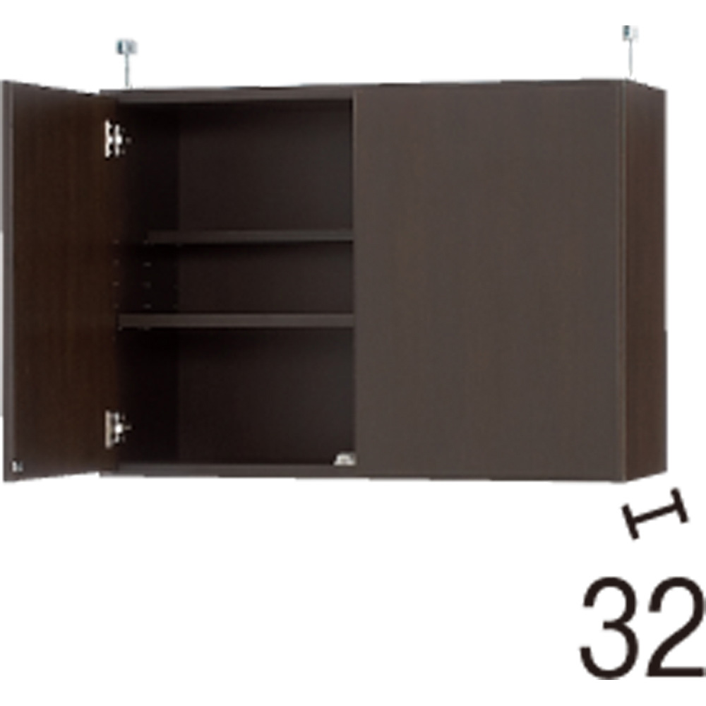 効率収納できる段違い棚シェルフ ［突っ張り上置き 板扉タイプ 開き戸 幅75.5cm］ 上置き高さ54.5cm 突っ張り収納 ラック 本棚 シェルフ 627933