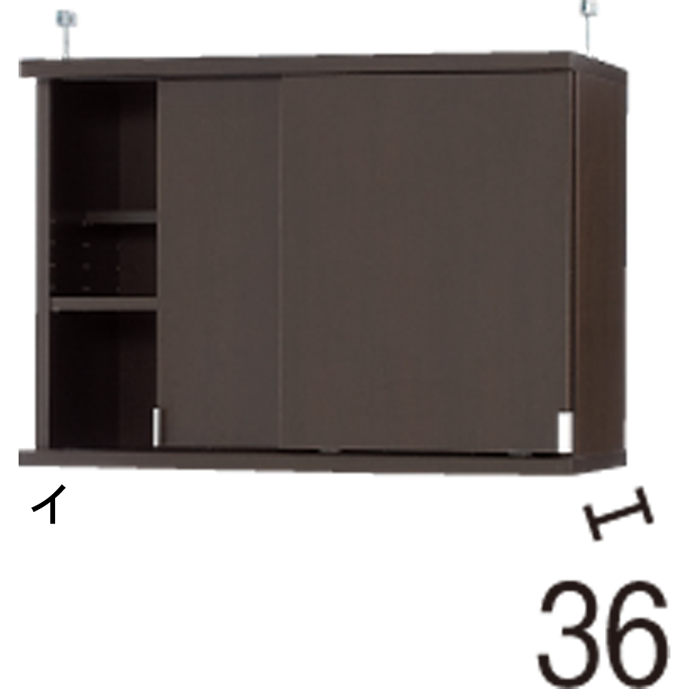 効率収納できる段違い棚シェルフ ［突っ張り上置き 板扉タイプ 引き戸 幅75.5cm］ 上置き高さ54.5cm 突っ張り収納 ラック 本棚 シェルフ 627941