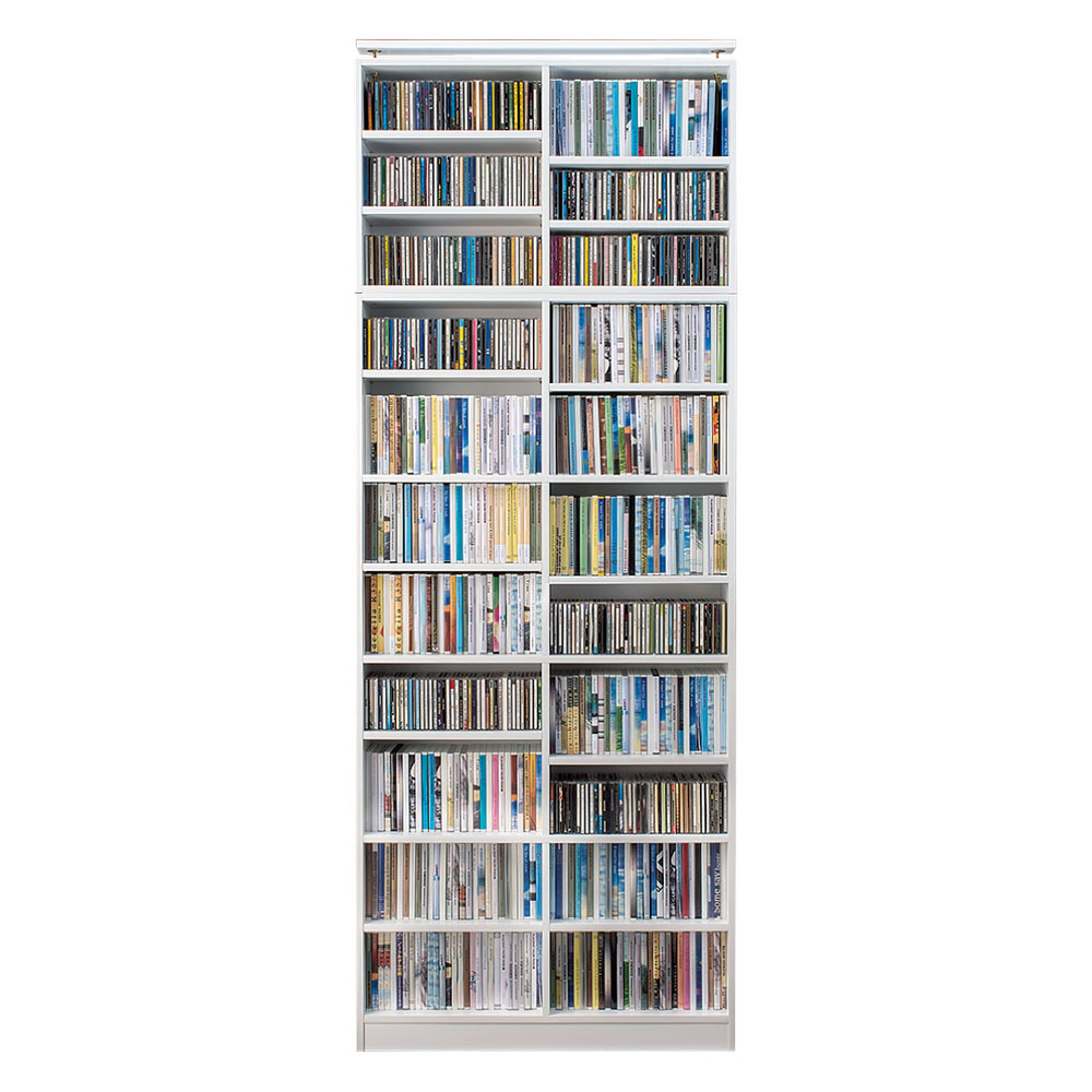 天井突っ張り式壁面ラック オープンタイプ上置き付き 幅90奥行30本体高さ235cm 突っ張り収納 ラック 本棚 シェルフ 628005