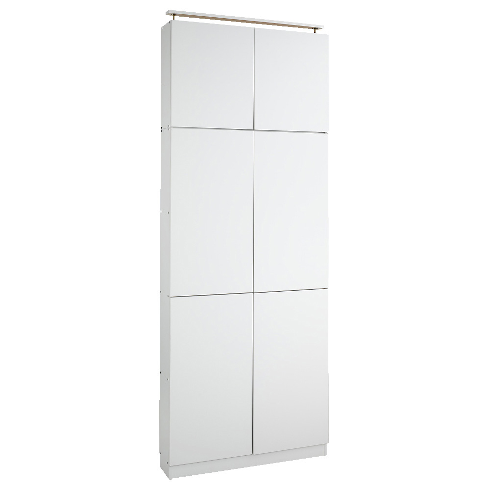 天井突っ張り式壁面ラック 扉タイプ上置き付き 幅90奥行22本体高さ235cm 突っ張り収納 ラック 本棚 シェルフ 628008