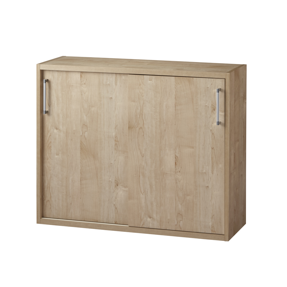 天然木調引き戸本棚 ロータイプ 幅115奥行25cm CD DVDラック 本棚 ラック シェルフ 628014