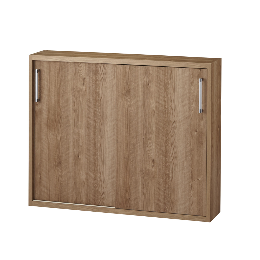 天然木調引き戸本棚 ロータイプ 幅115奥行40cm CD DVDラック 本棚 ラック シェルフ 628016