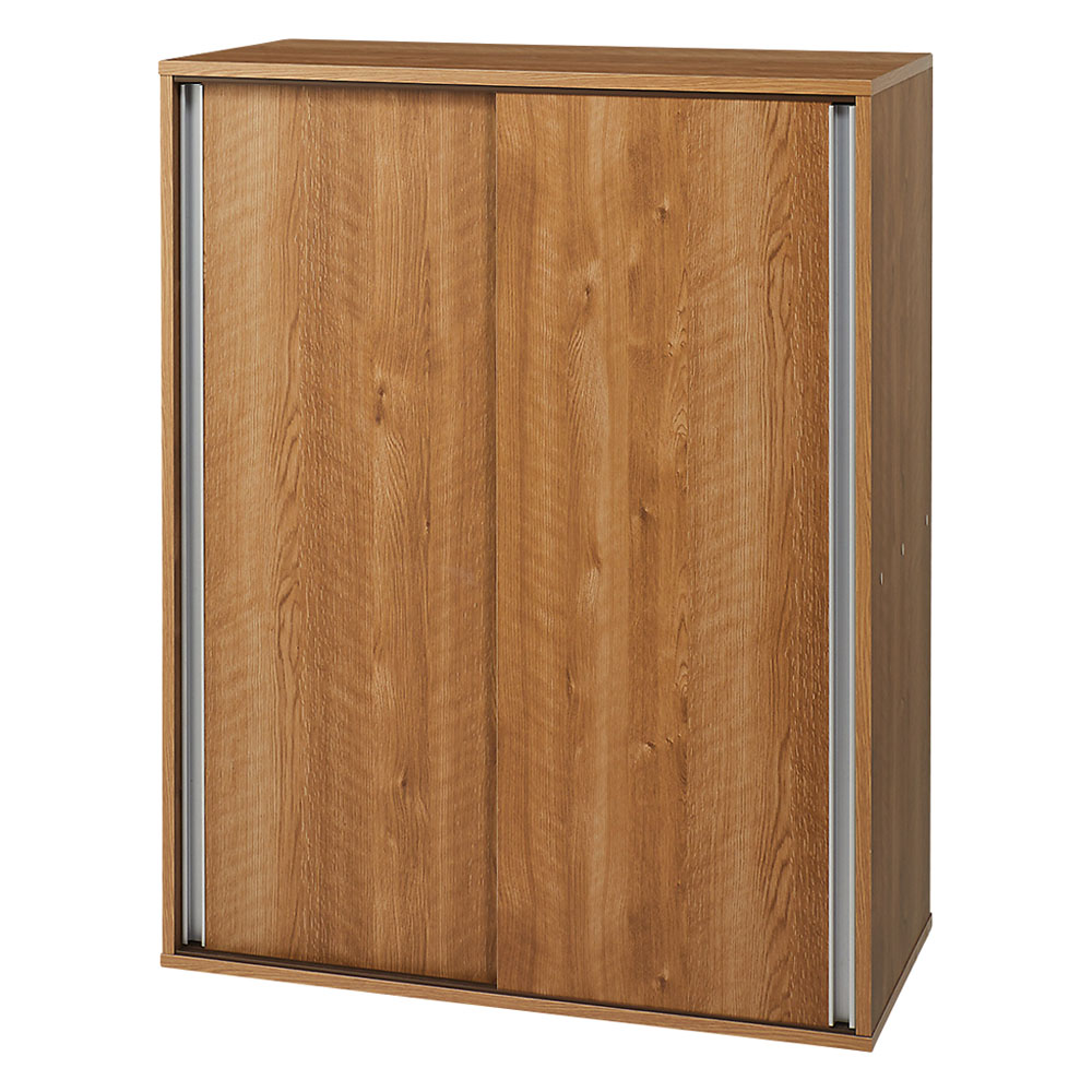 大量収納が自慢の引き戸式本棚 幅90本体高さ114cm 奥行40cm CD DVDラック 本棚 ラック シェルフ 628033