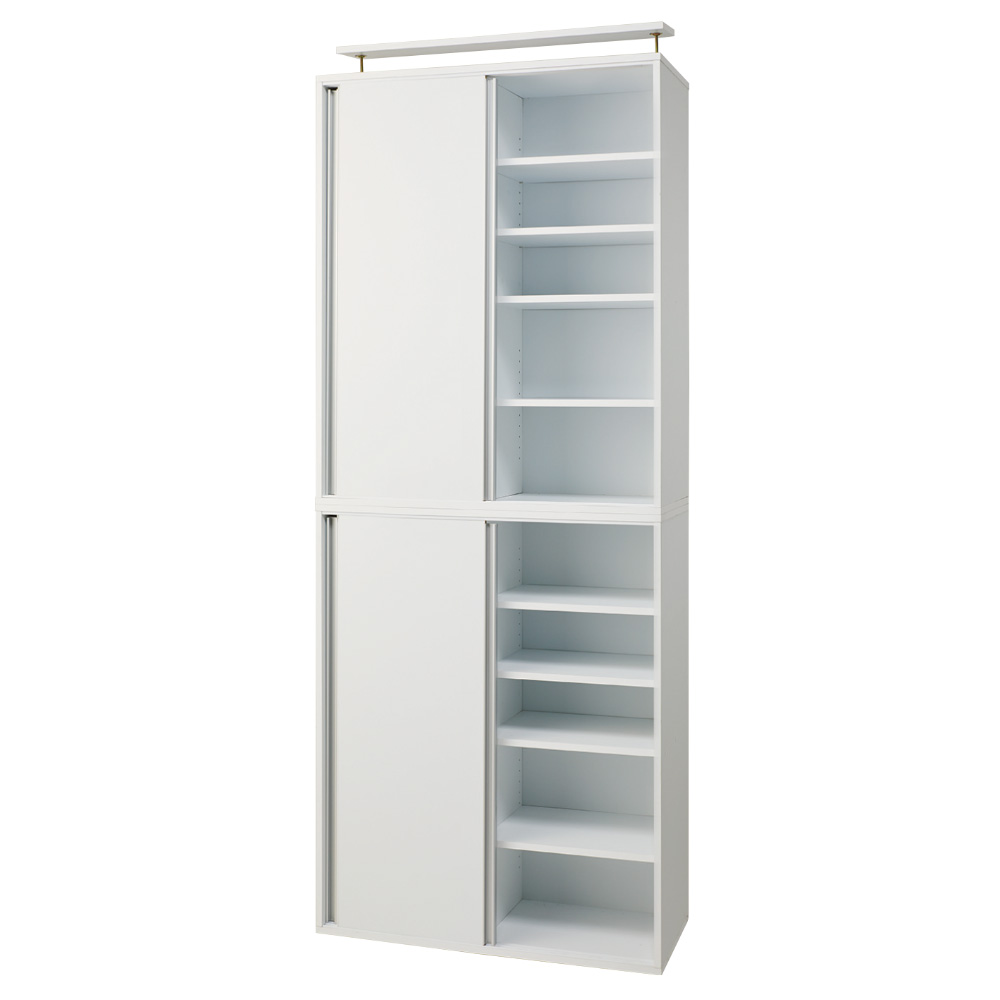 大量収納が自慢の引き戸式本棚 幅90本体高さ228cm 奥行40cm CD DVDラック 本棚 ラック シェルフ 628035