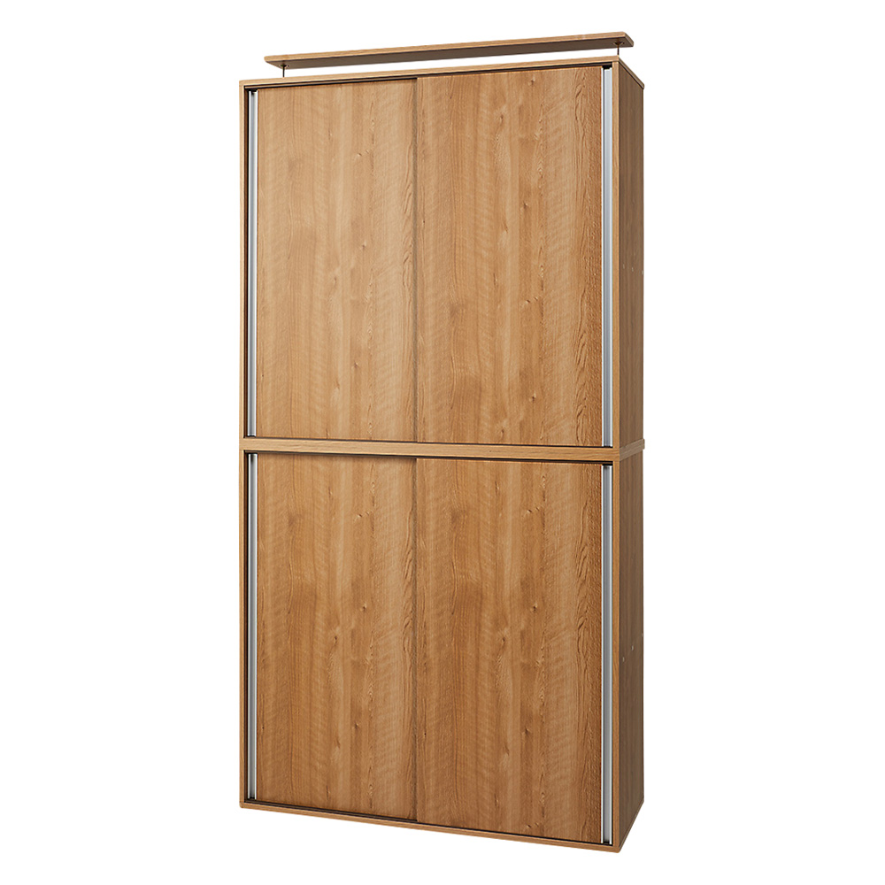 大量収納が自慢の引き戸式本棚 幅120本体高さ228cm 奥行40cm CD DVDラック 本棚 ラック シェルフ 628036