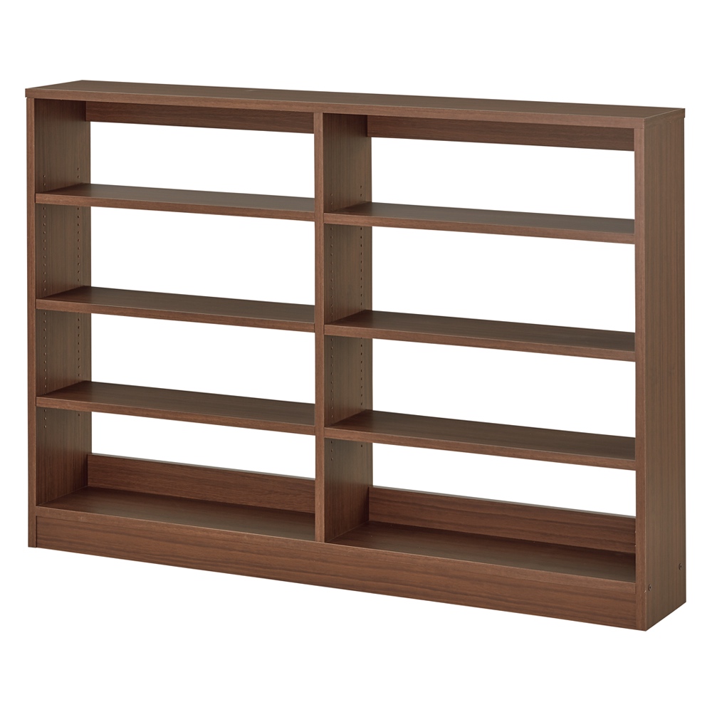 奥行き選べる背板オープン腰高本棚 幅120奥行20cm 本棚 ブックシェルフ 書棚 ラック シェルフ 628136