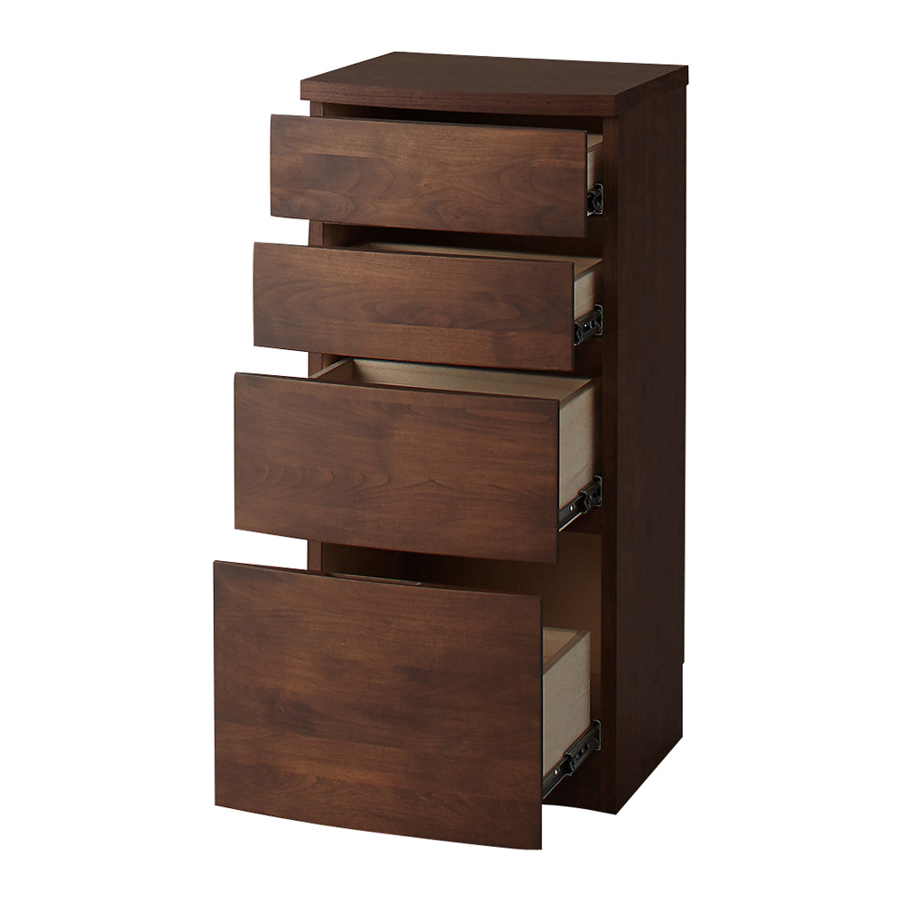 アルダー天然木 アールデザインブックシェルフ 引き出し 幅41.5cm 本棚 ブックシェルフ 書棚 ラック シェルフ 628154