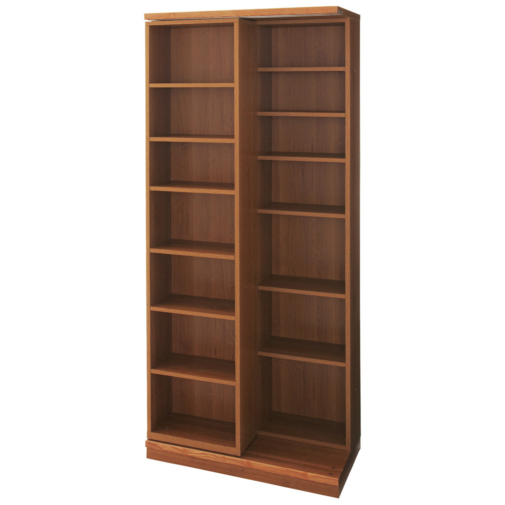 本格仕様 快適スライド書棚 オープン 2列 コミックラック 本棚 ラック シェルフ 628201