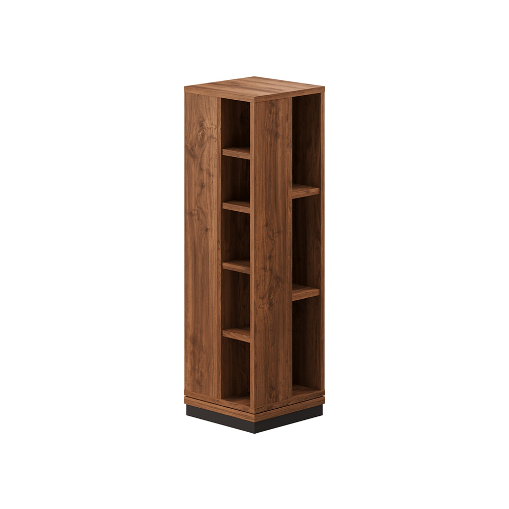 雑誌も収納できる完成品回転ラック 高さ113cm 幅・奥行34cm 本棚 ラック シェルフ 628215