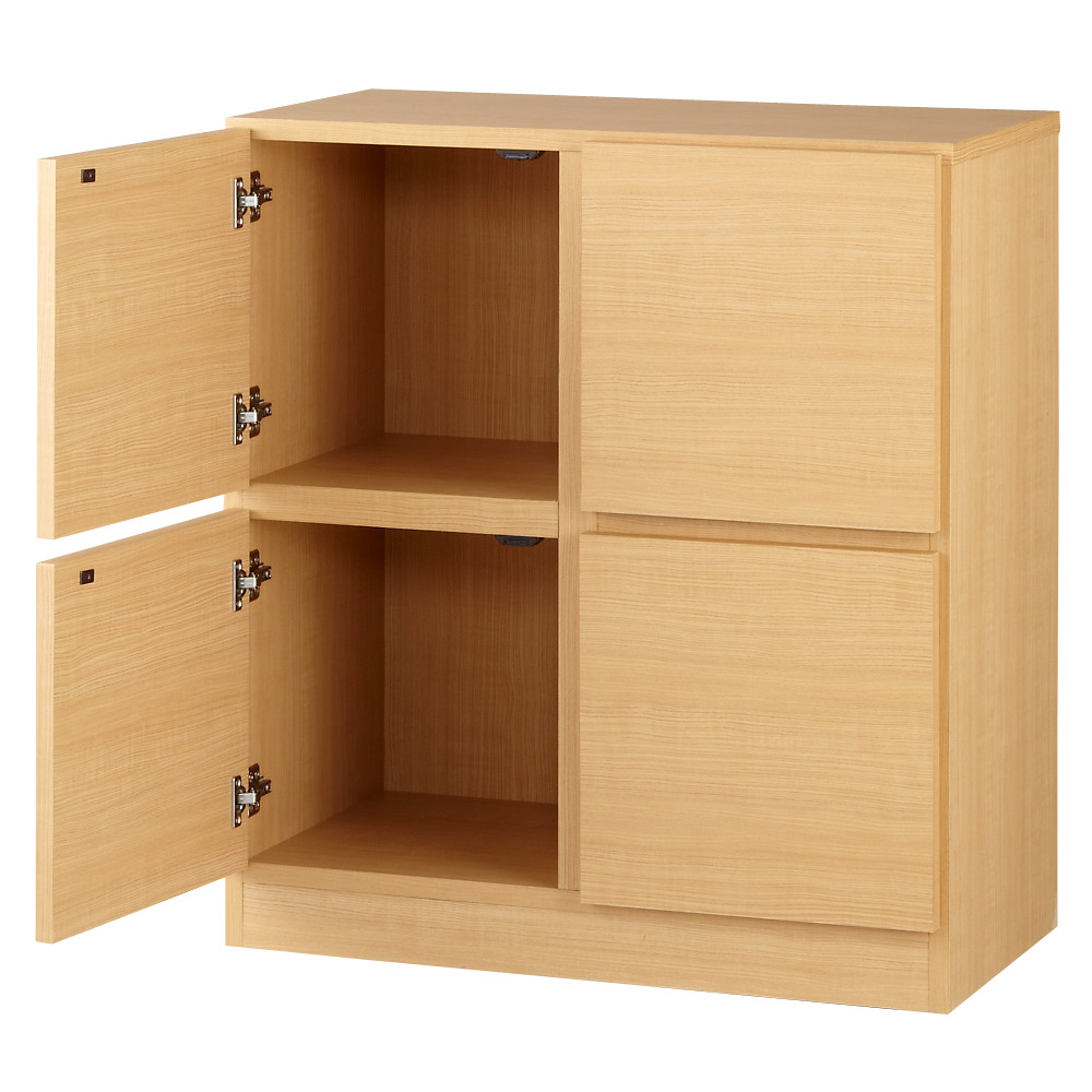 スクエアリビングキャビネット 2段扉 キャビネット リビングボード リビング収納 628217