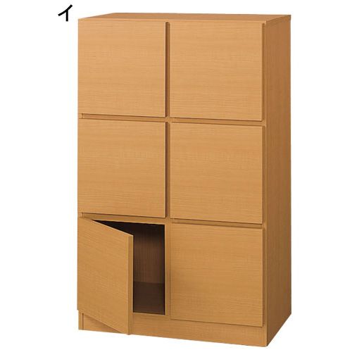 スクエアリビングキャビネット 3段扉 キャビネット リビングボード リビング収納 628218