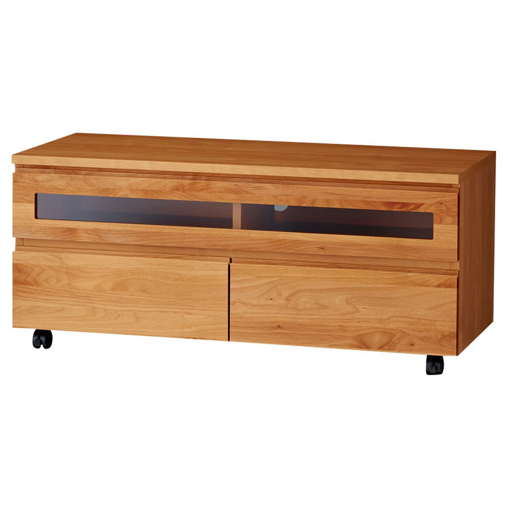 アルダー天然木テレビ台 幅106高さ46cm キャスター付き ミドルタイプテレビ台 テレビ台 テレビボード 628424