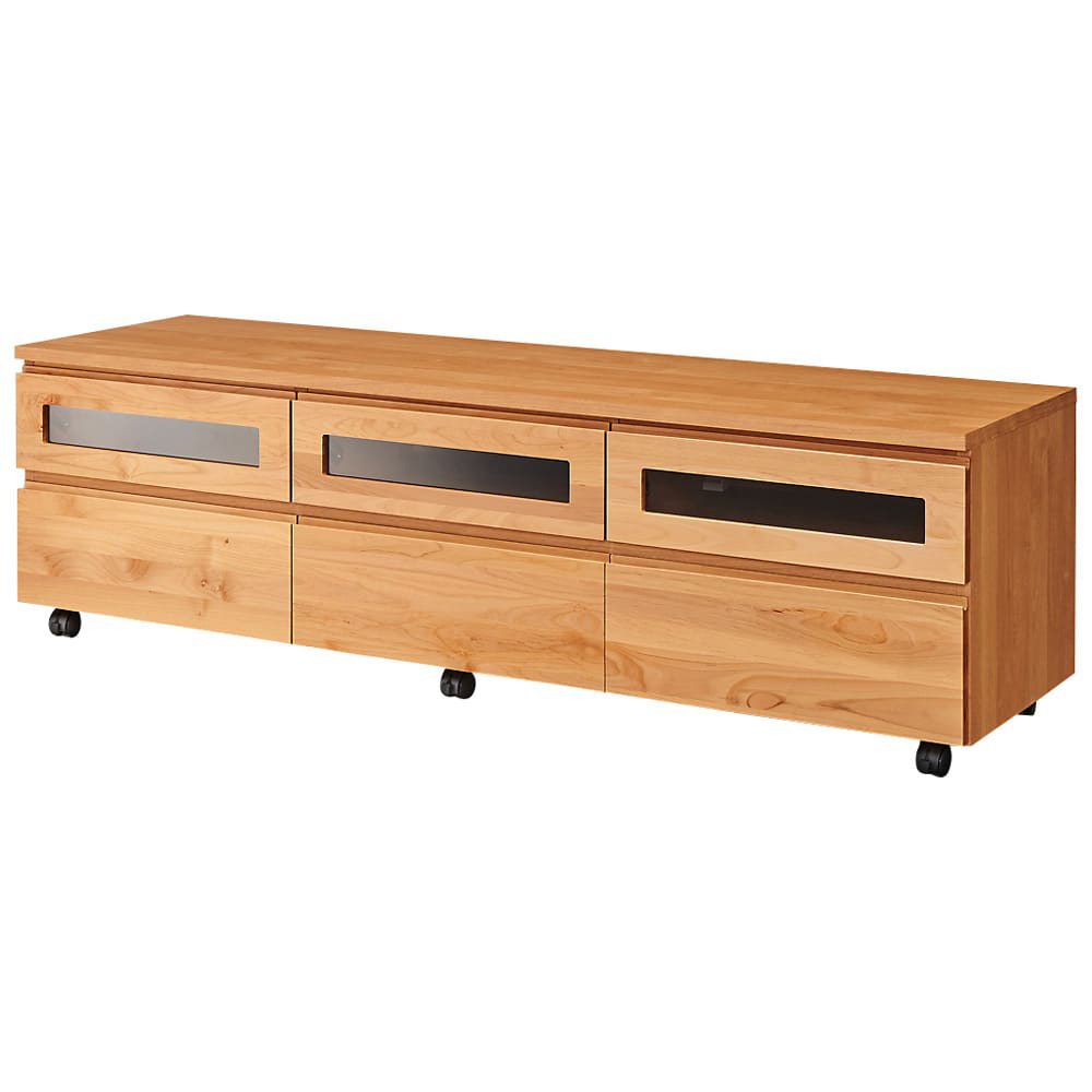 アルダー天然木テレビ台 幅159高さ46cm キャスター付き ミドルタイプテレビ台 テレビ台 テレビボード 628425