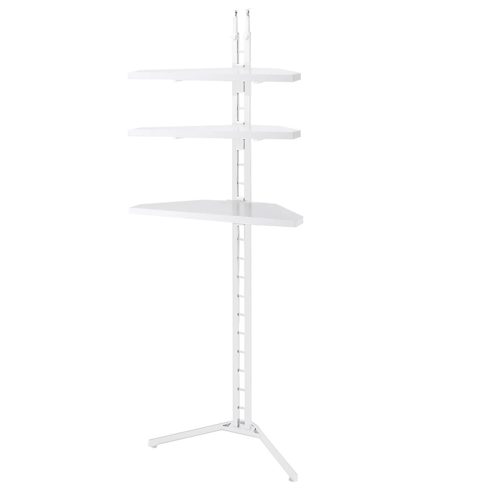 突っ張り式コーナー用ラック 幅90cm・3段 【テレビ上の空間を有効活用】 スチール メタルラック 本棚 ラック シェルフ 628502