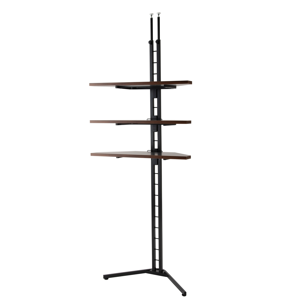 突っ張り式コーナー用ラック 幅90cm・3段 【テレビ上の空間を有効活用】 スチール メタルラック 本棚 ラック シェルフ 628502