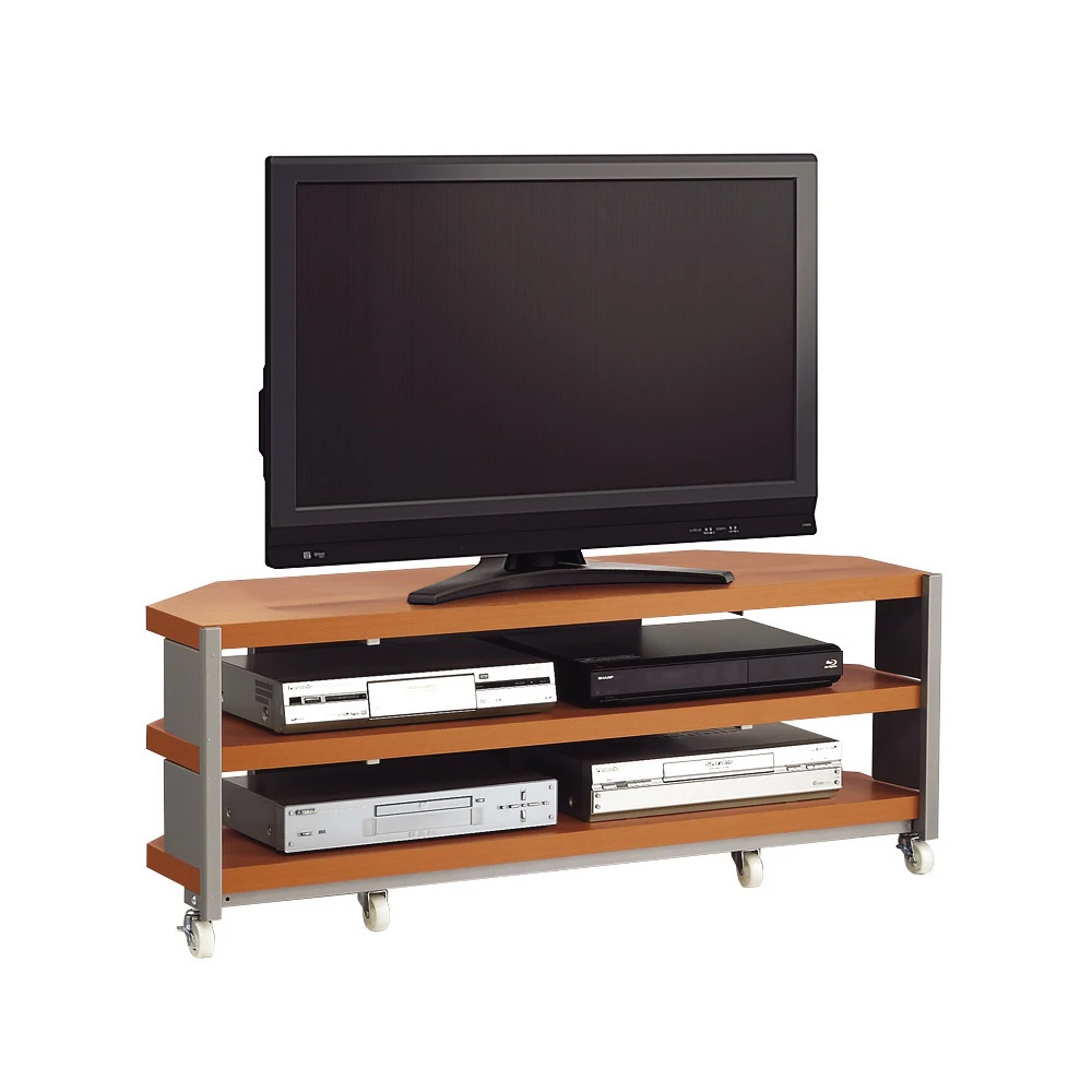 コーナーテレビ台(上棚なし) 幅90cm オープンタイプ キャスター付き コーナーテレビ台 テレビ台 テレビボード 628507