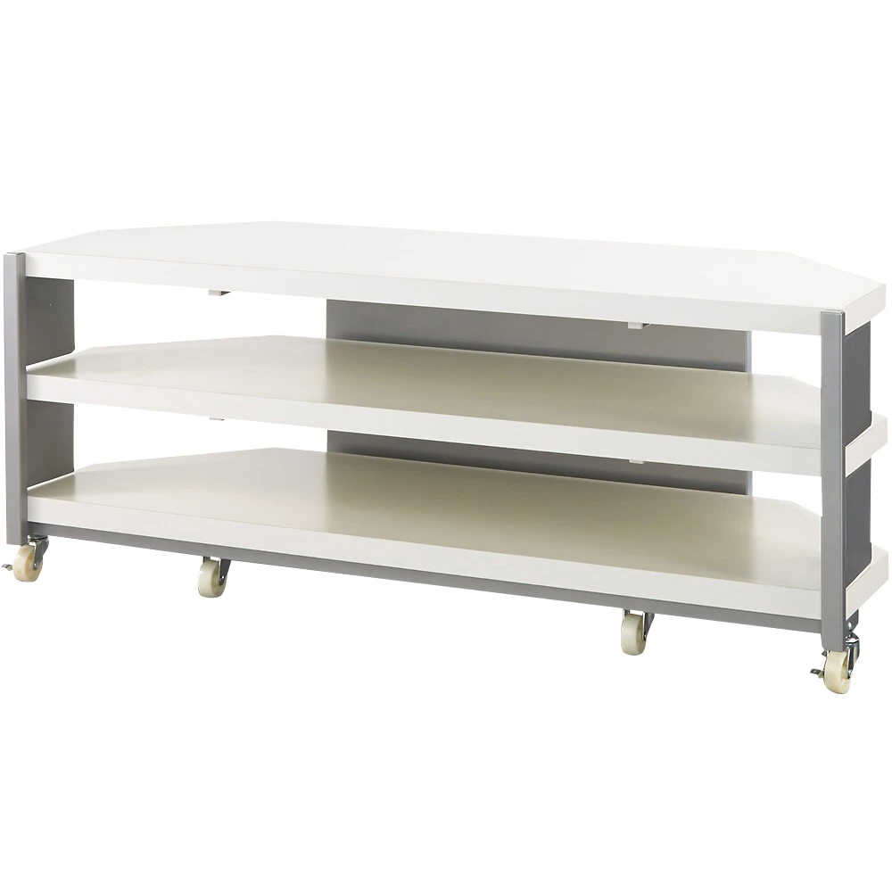 コーナーテレビ台(上棚なし) 幅120cm オープンタイプ キャスター付き コーナーテレビ台 テレビ台 テレビボード 628508