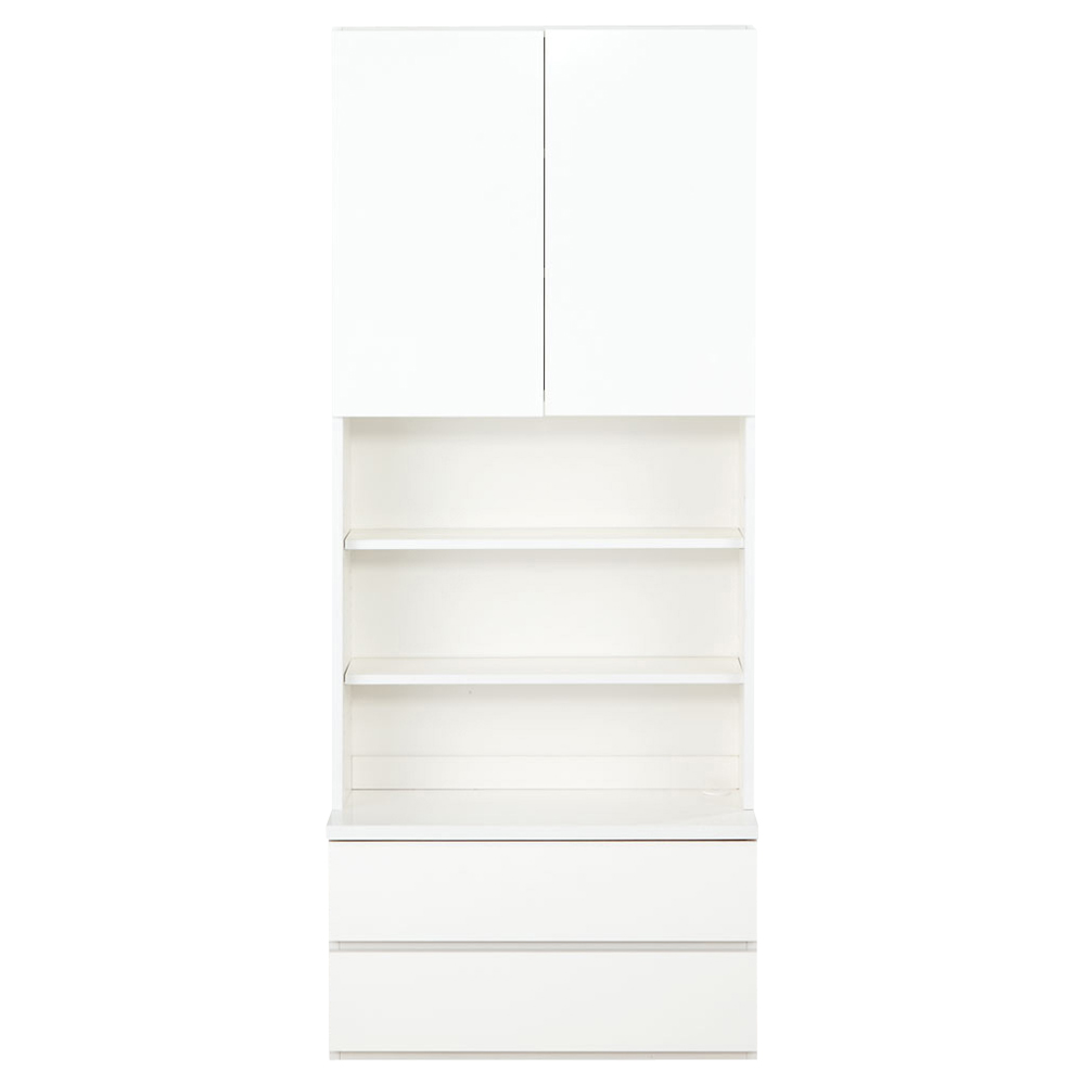 コーナーテレビ台壁面収納シリーズ キャビネット幅75cm オープン&引き出し リビング壁面収納 壁面収納 システム収納 628511