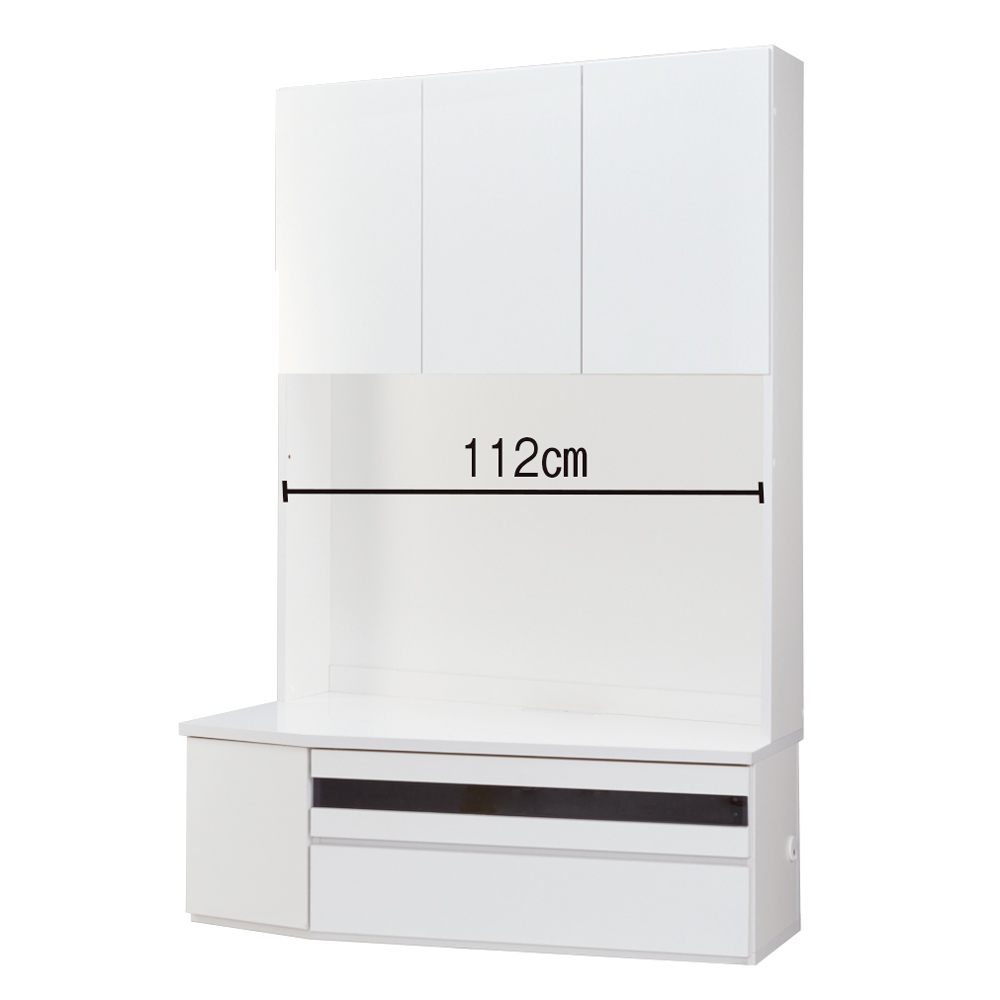 コーナー壁面収納テレビ台 幅117高さ180cm 左壁設置用 【ハイバック収納】 壁面収納テレビ台 テレビ台 テレビボード 628514