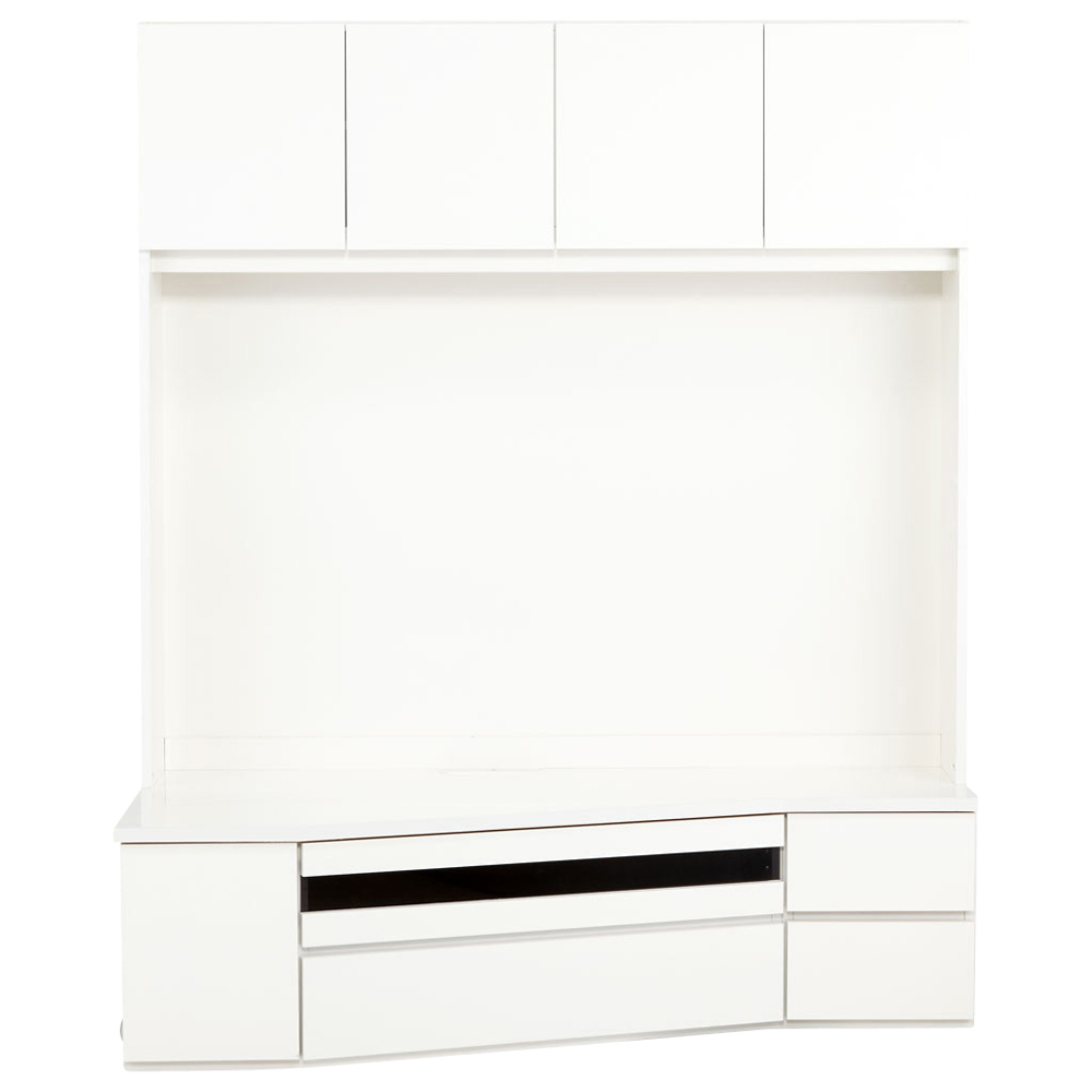 コーナー壁面収納テレビ台 幅150高さ180cm 左壁設置用 【ハイバック収納】 壁面収納テレビ台 テレビ台 テレビボード 628516