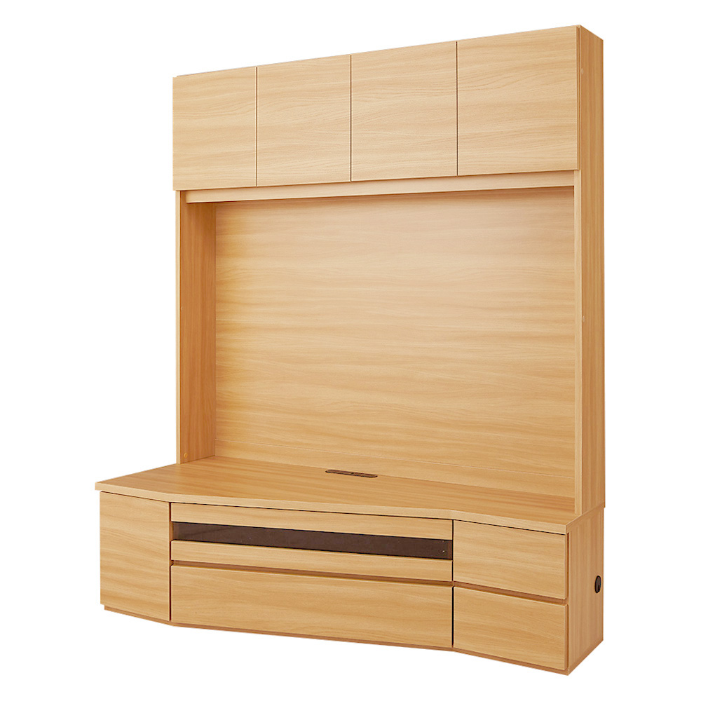 コーナー壁面収納テレビ台 幅150高さ180cm 左壁設置用 【ハイバック収納】 壁面収納テレビ台 テレビ台 テレビボード 628516