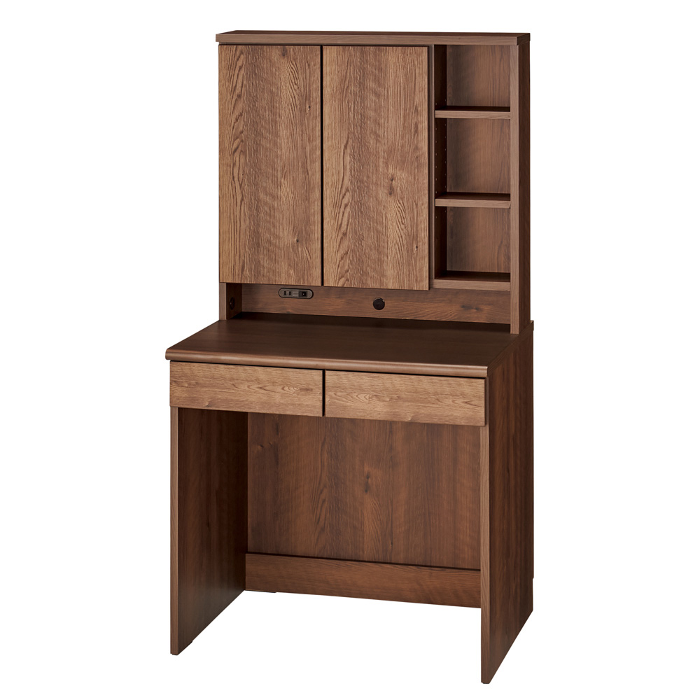 ドレッサー兼用デスク 幅75.5cm奥行56cm オフィス 事務 書斎机 机 628525