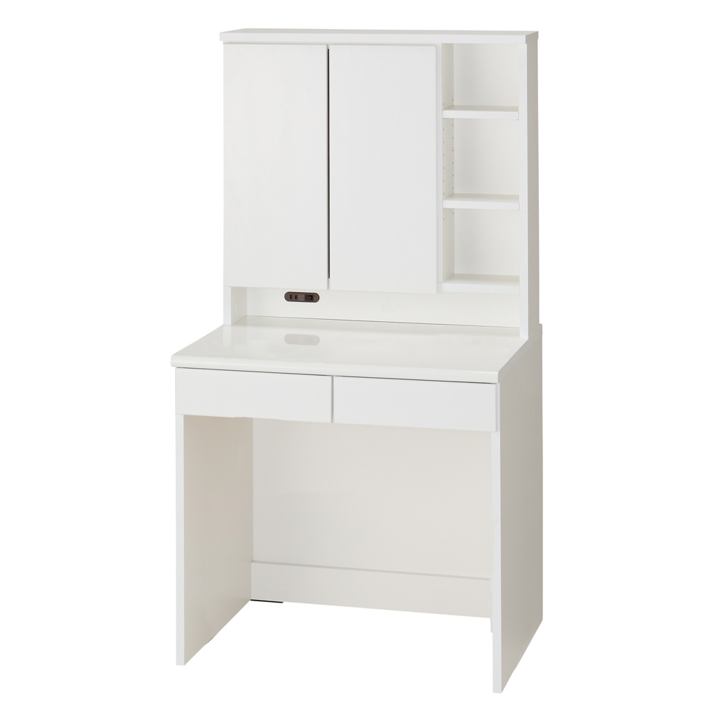 ドレッサー兼用デスク 幅75.5cm奥行56cm オフィス 事務 書斎机 机 628525