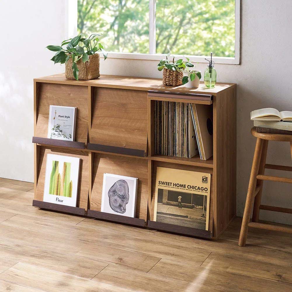 積み重ねOK!マガレコ ディスプレイラック 2列2段・幅78cm 本棚 ラック シェルフ 628528