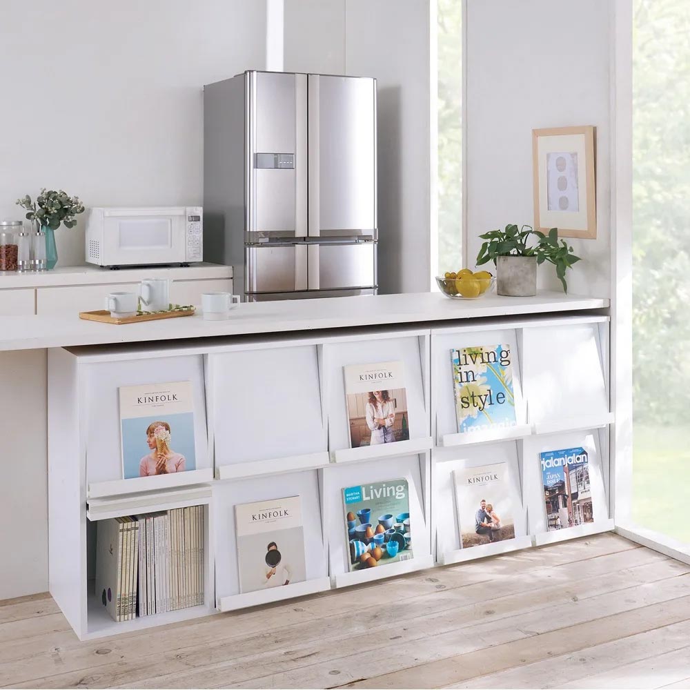 積み重ねOK！マガレコ ディスプレイラック 3列2段・幅116cm 本棚 ラック シェルフ 628529