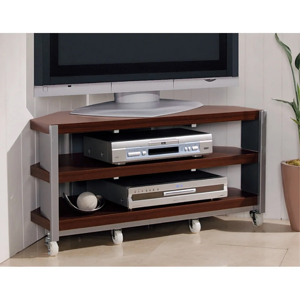 コーナーテレビ台（上棚なし） 幅120cm オープンタイプ キャスター付き コーナーテレビ台 テレビ台 テレビボード 628558