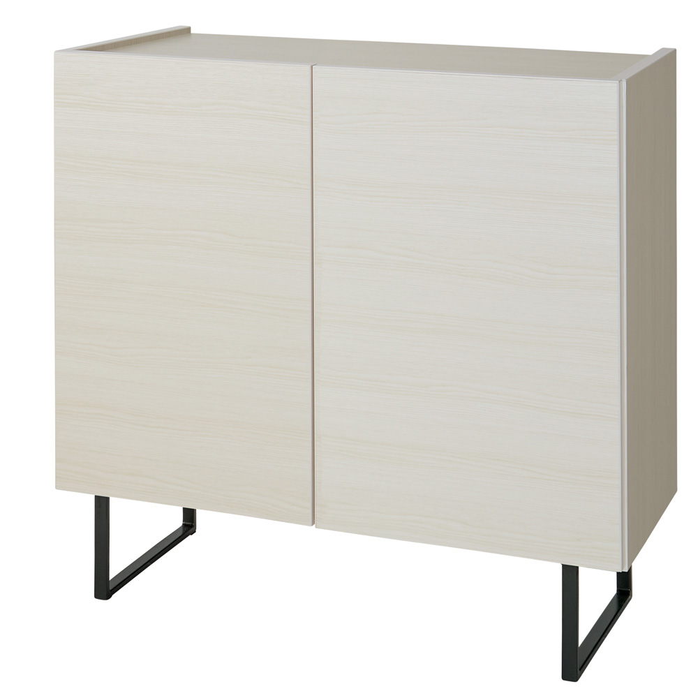 段違い棚のディスプレイキャビネット 板戸タイプ 幅80cm キャビネット リビングボード リビング収納 628643