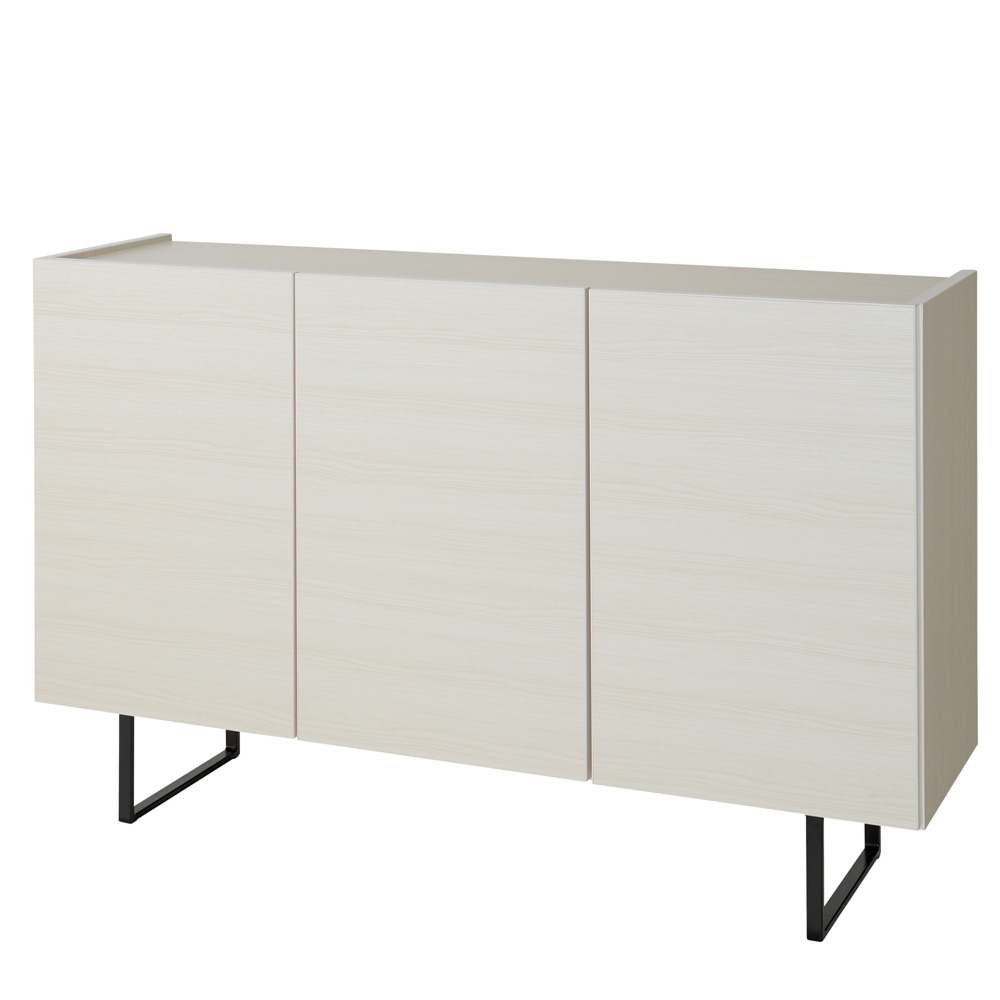 段違い棚のディスプレイキャビネット 板戸タイプ 幅120cm キャビネット リビングボード リビング収納 628644