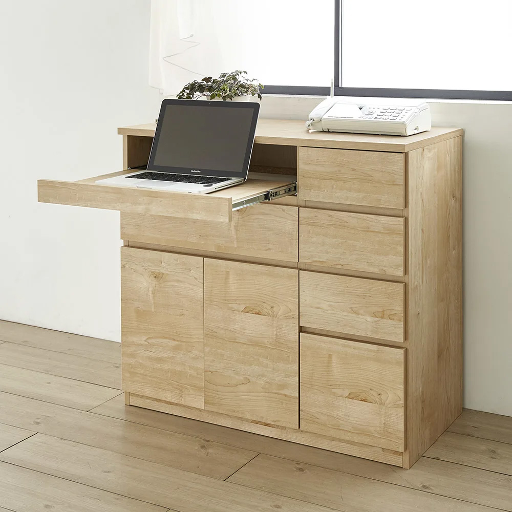 テレワークにも最適 北欧スタイルリビング収納シリーズ PCキャビネット 幅90cm キャビネット リビングボード リビング収納 628702