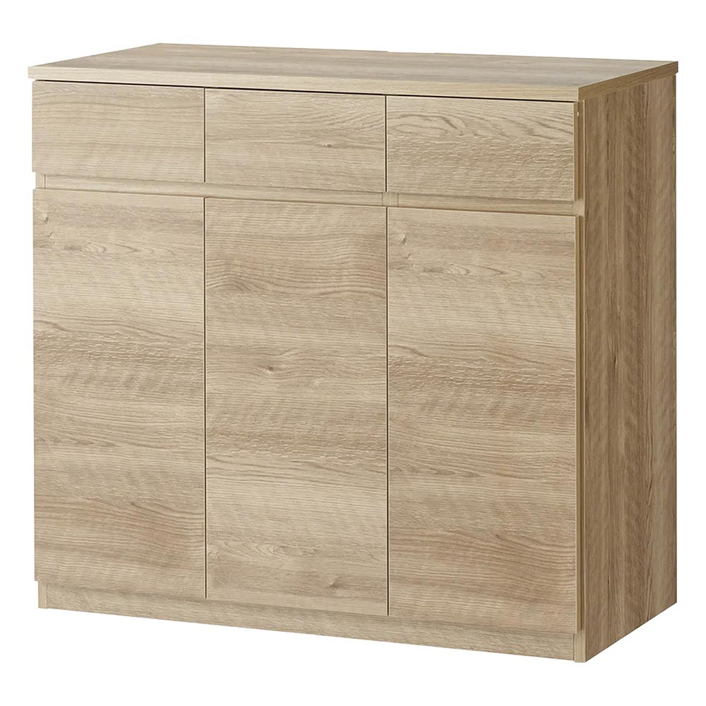 テレワークにも最適 北欧スタイルリビング収納シリーズ 3枚扉タイプ 幅90cm キャビネット リビングボード リビング収納 628704