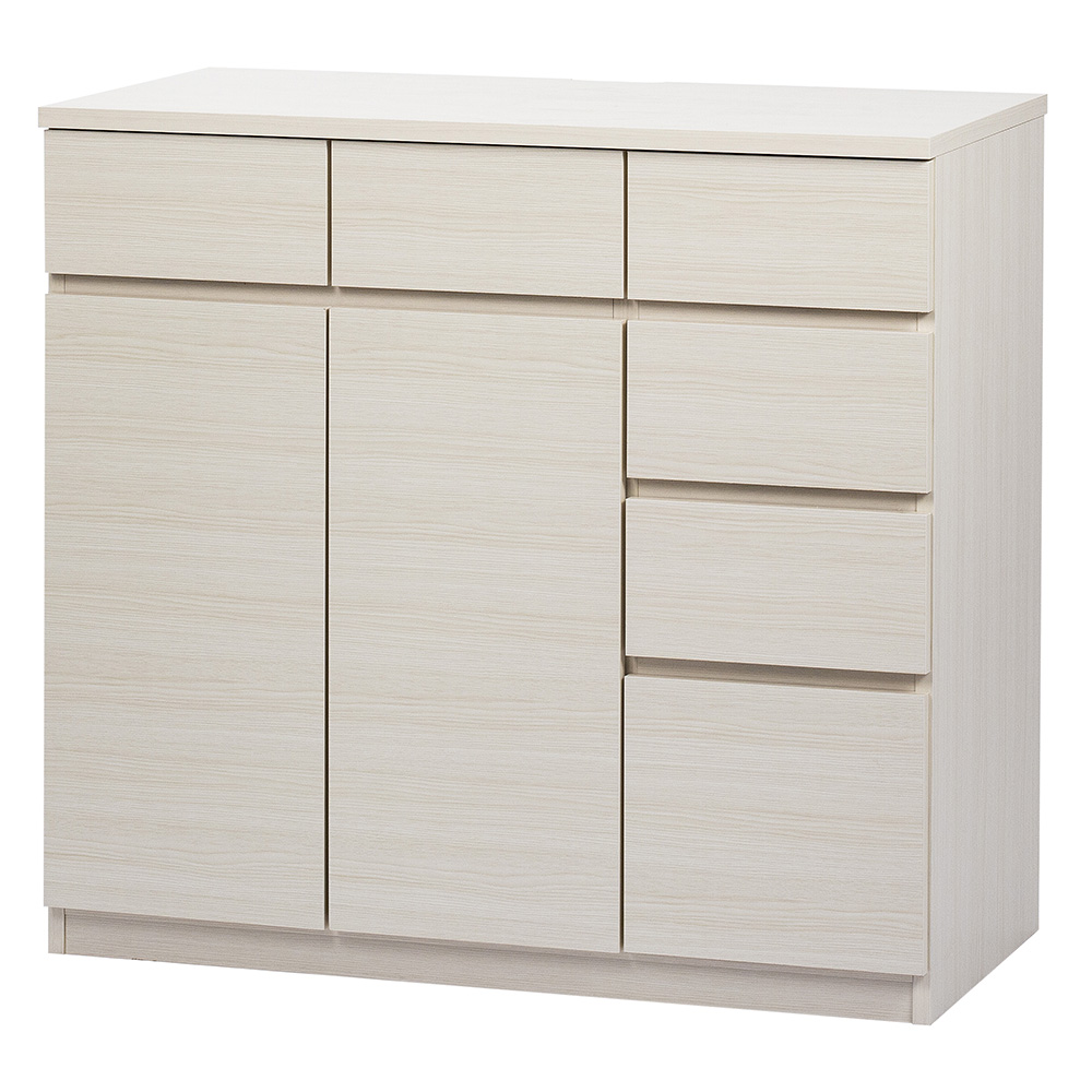 テレワークにも最適 北欧スタイルリビング収納シリーズ 扉チェスト 幅90cm キャビネット リビングボード リビング収納 628705