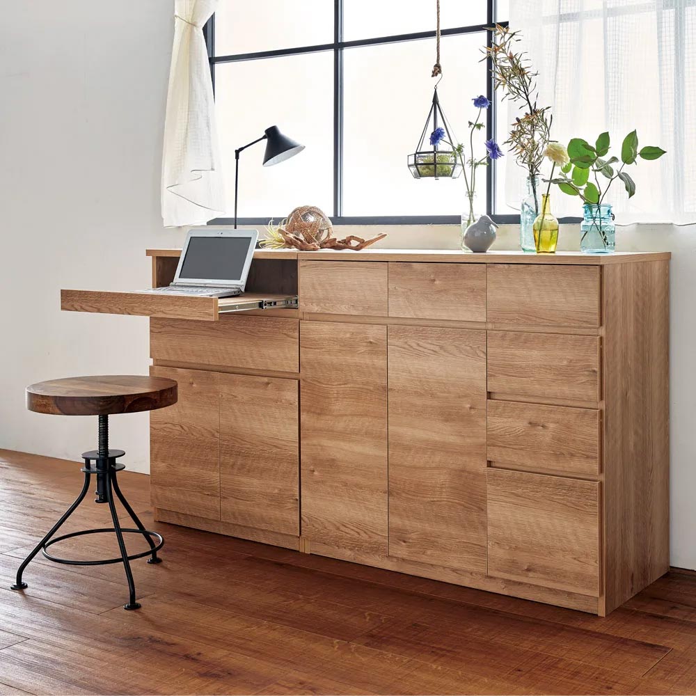 テレワークにも最適 北欧スタイルリビング収納シリーズ 扉チェスト 幅90cm キャビネット リビングボード リビング収納 628705