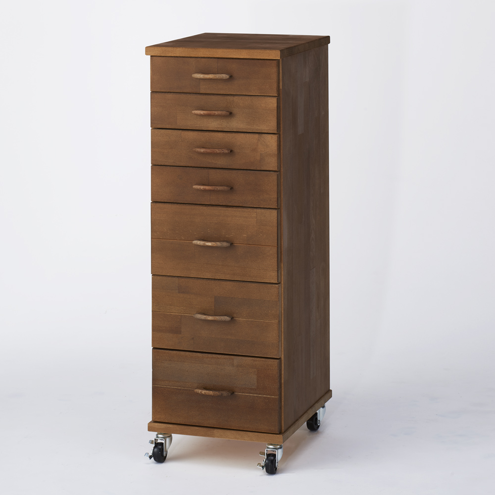 天然木多段チェスト 浅4段 深3段・幅30cm リビング リビング収納 628714