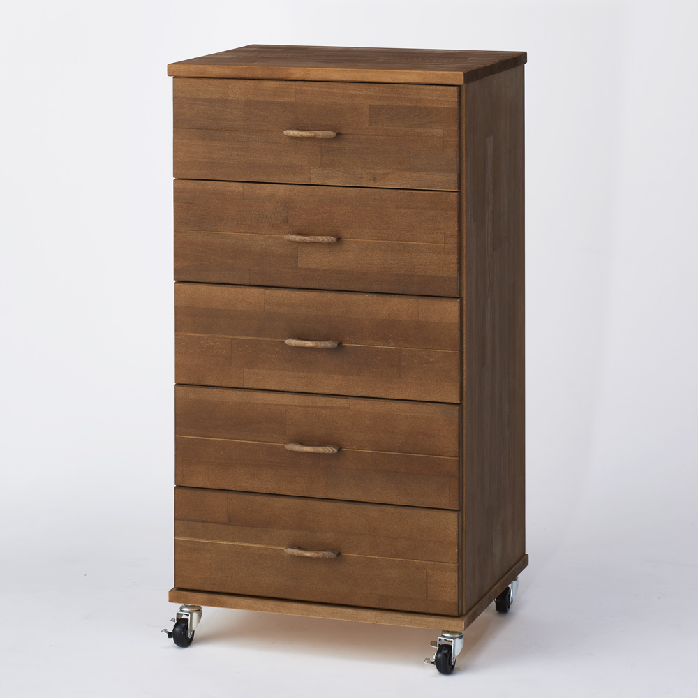 天然木多段チェスト 深5段・幅45cm リビング リビング収納 628715