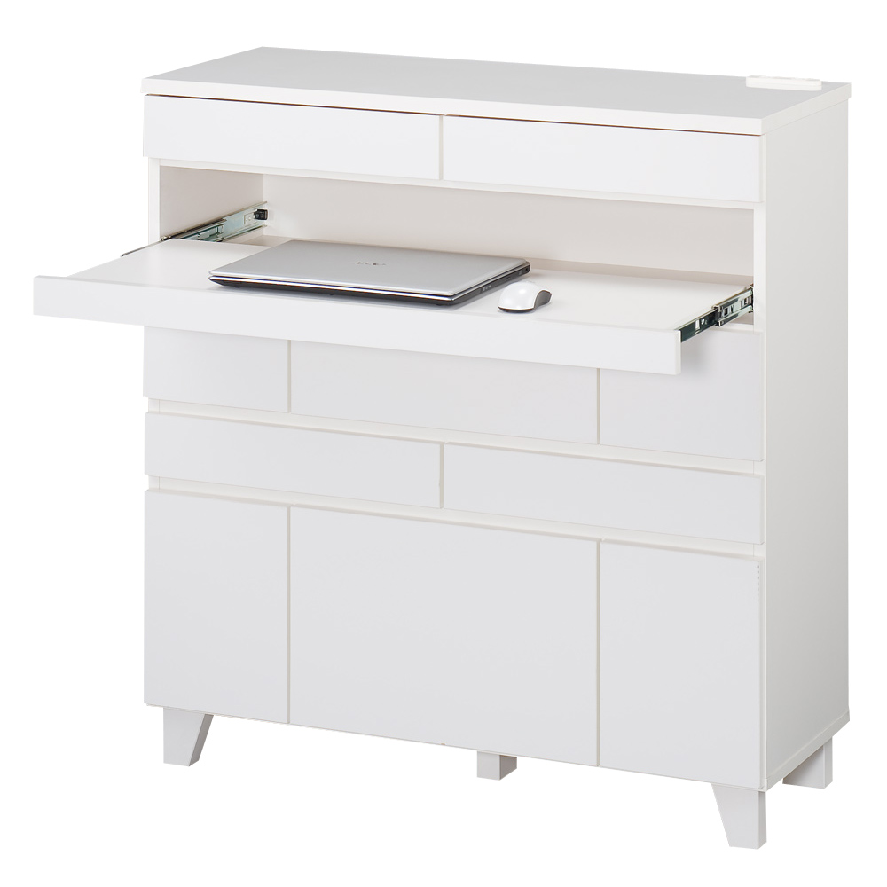 インクジェットプリンターが置ける オールインワン収納引き出しFAX台 幅89cm 台 ラック リビング収納 628719