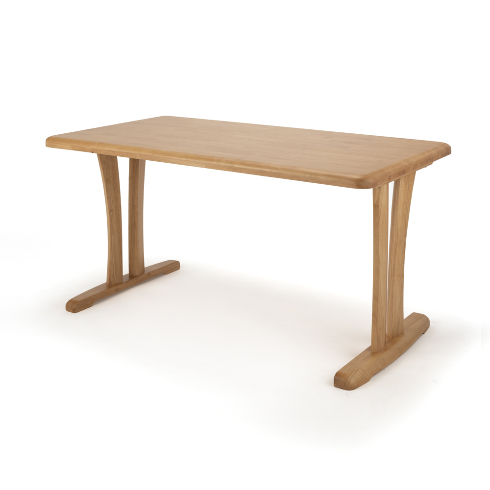 角丸優しいダイニングテーブル 2本脚 幅140奥行80cm ダイニングテーブル テーブル 628803