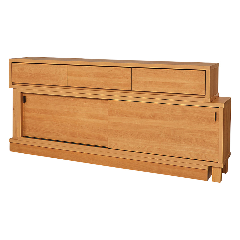 伸長式カウンター下収納庫 幅160-260cm・高さ72cm キッチンカウンター下収納 キッチン収納 629039