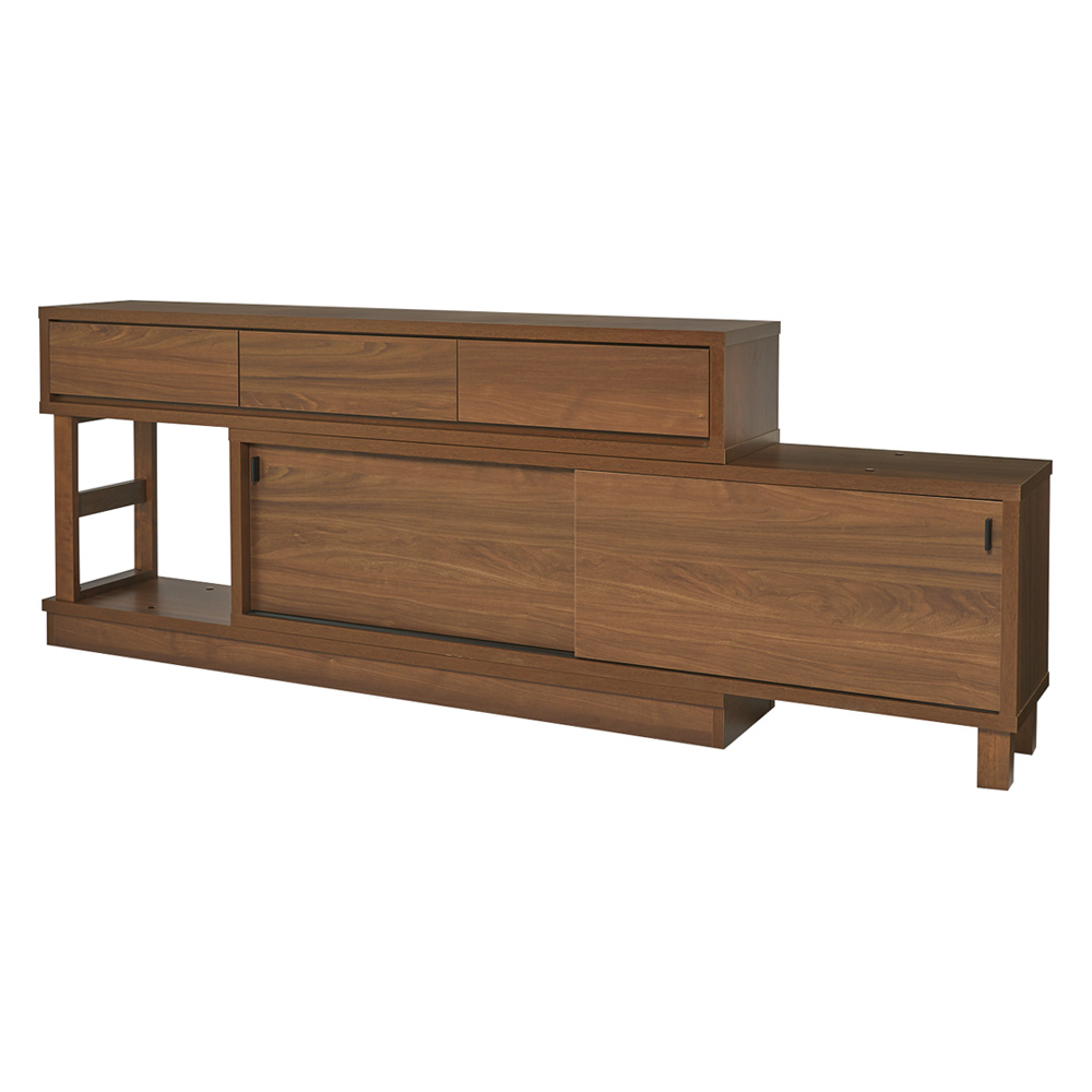 伸長式カウンター下収納庫 幅160-260cm・高さ72cm キッチンカウンター下収納 キッチン収納 629039