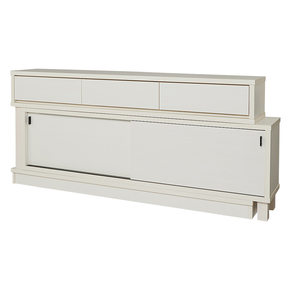 伸長式カウンター下収納庫 幅160-260cm・高さ72cm キッチンカウンター下収納 キッチン収納 629039