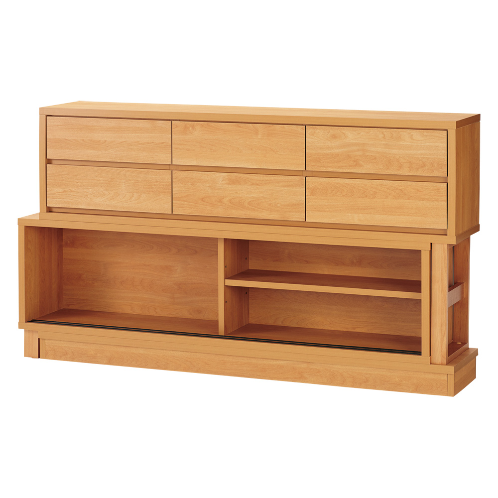 伸長式カウンター下収納庫 幅160-260cm・高さ89cm キッチンカウンター下収納 キッチン収納 629040