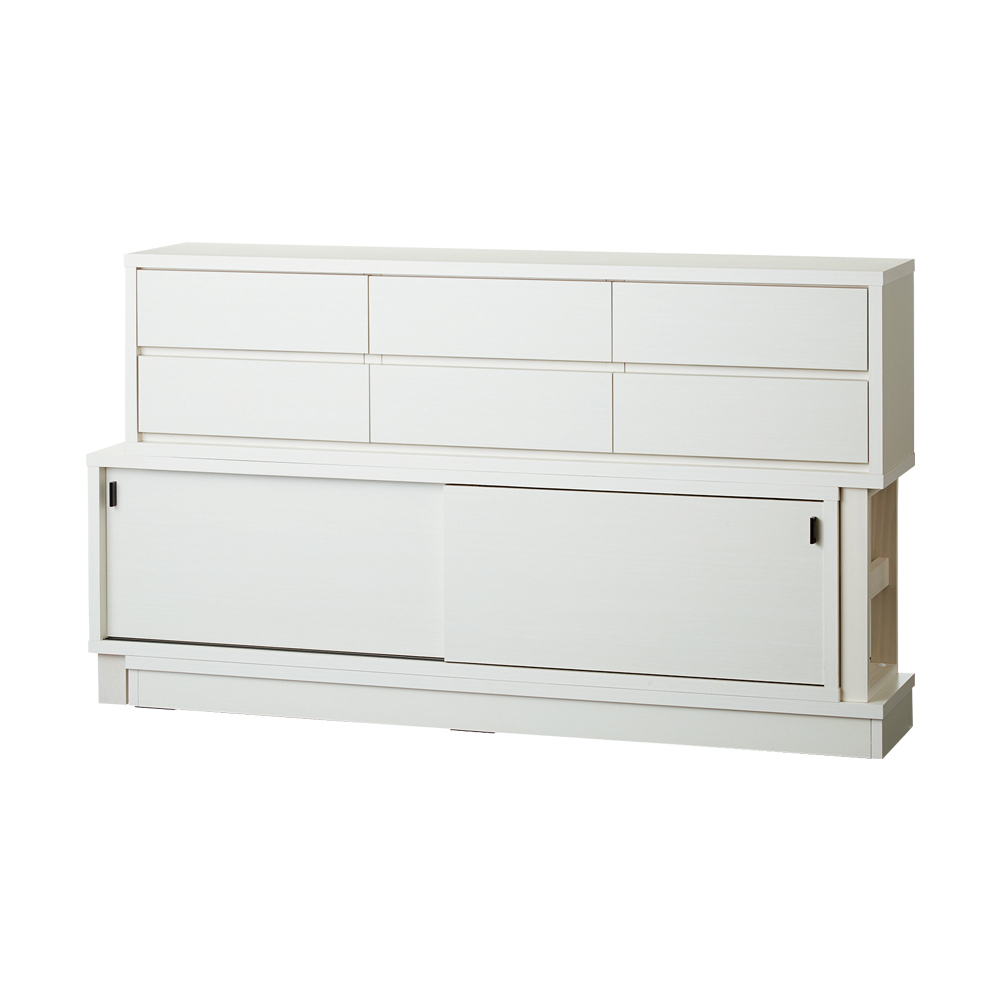 伸長式カウンター下収納庫 幅160-260cm・高さ89cm キッチンカウンター下収納 キッチン収納 629040