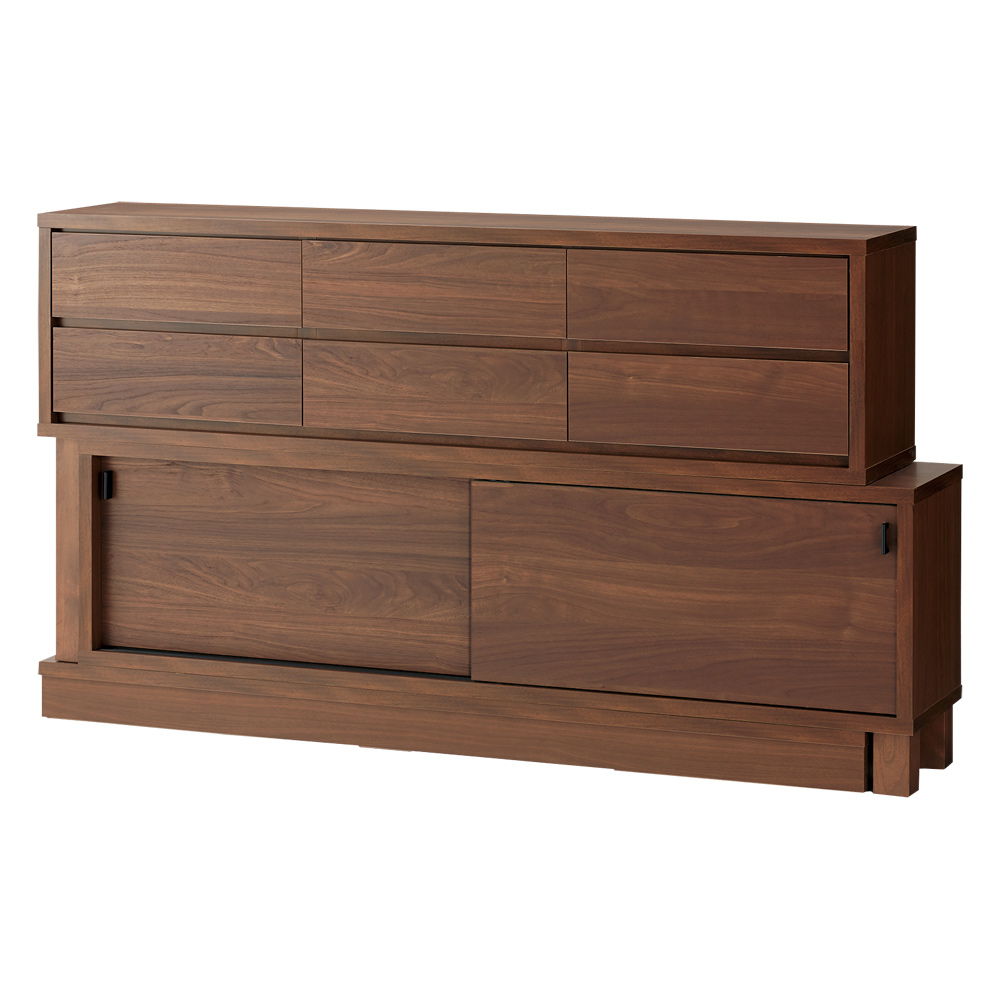 伸長式カウンター下収納庫 幅160-260cm・高さ89cm キッチンカウンター下収納 キッチン収納 629040