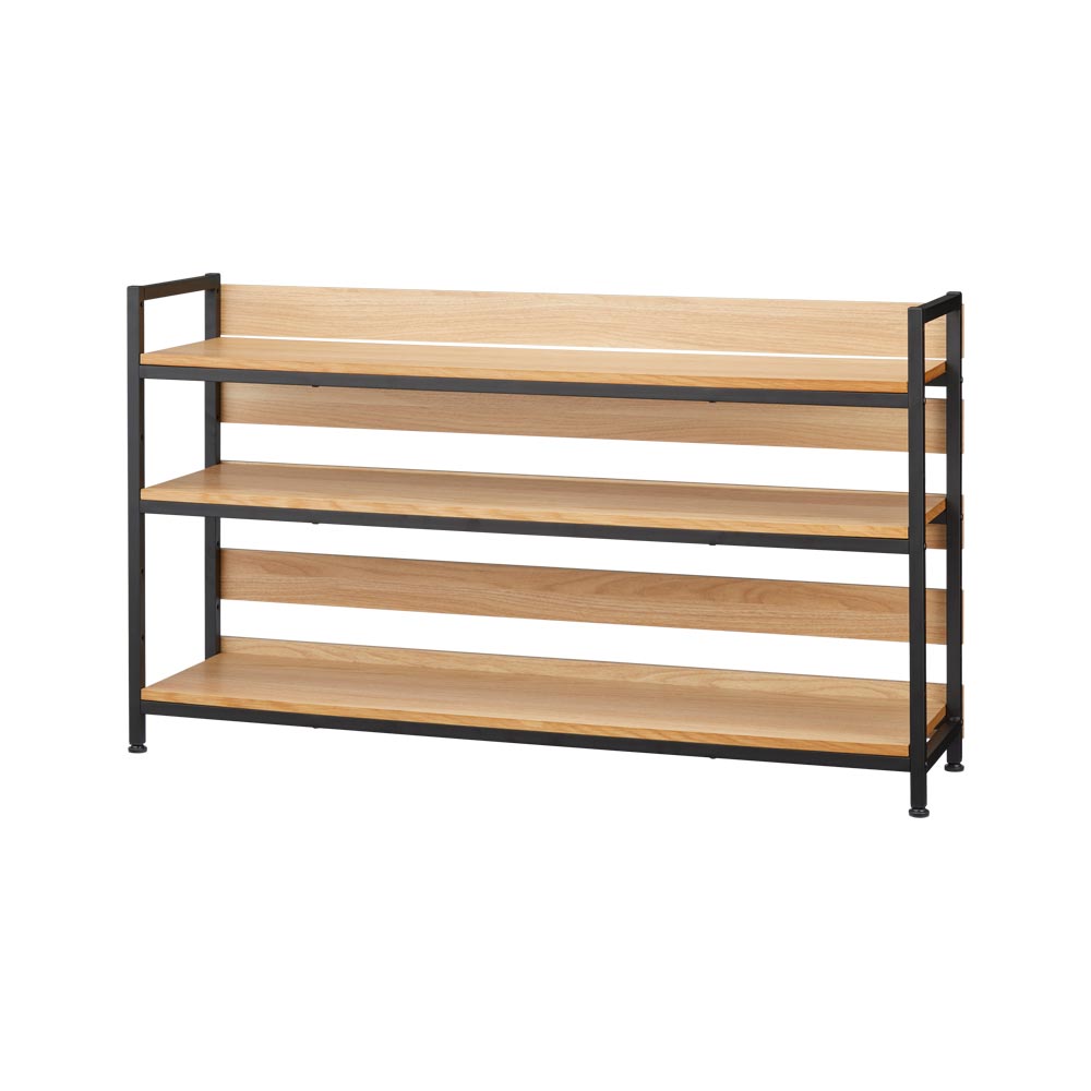 オーク棚板ディスプレイシェルフ 幅121cm高さ70cm キッチンカウンター下収納 キッチン収納 629203