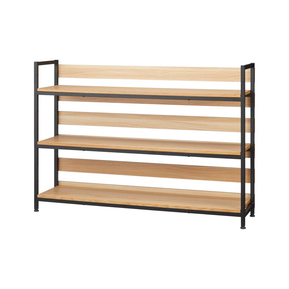 オーク棚板ディスプレイシェルフ 幅121cm高さ85cm キッチンカウンター下収納 キッチン収納 629206